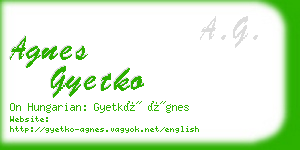 agnes gyetko business card